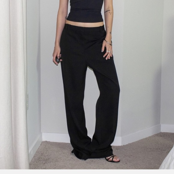 The Row Mocha Brown Straight Leg Trousers SZ 2 - Picture 3 of 8